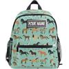 Ksajwzf Zaino personalizzato per bambini,Zaino per bambini con cavallo del fumetto per ragazze e ragazzi,Borse per libri prescolari animali con nome personalizzato, Multicolore