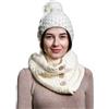 SAOL 100% lana merinos cappello pom-pom da donna con bottoni Made in Ireland, Verde, Taglia unica
