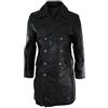 Infinity Leather Giacca Cappotto Lungo in Vera Pelle da Uomo Dark Punk Rock Emo nero 5xl
