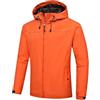 YOUCAI Giacca Cappuccio Softshell Impermeabile Uomo - Giacca Vento Tattica da Esterno Antivento da Lavoro Giubbotto da Trekking,Arancione,S