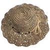 BLUSUPERSHOP 1 cappello paglia ERBA NATURALE art9 taglia unica DONNA elegante cerimonia FALDA LARGA made in italy in omaggio amuleto portachiavi