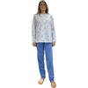 Linclalor Pigiama donna in puro cotone di qualità art. 75091-44, Celeste