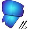 Saucer Lenti di ricambio premium e kit di gomma per occhiali da sole Oakley Flak 2.0 OO9295 ad alta definizione - Blu ghiacciaio polarizzate