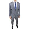 Evoga Elegante Abito Uomo Sartoriale Grigio Completo Vestito Formale Cerimonia (48, Grigio)