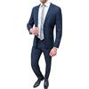 Evoga Completo Uomo Abito Sartoriale Blu Quadri Vestito Principe di Galles Cerimonia (as6, Numeric, Numeric_46, Regular, Regular, Blu, 46, Slim)
