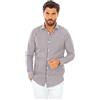 Ciabalù Camicia Uomo Slim Fit in Cotone a Righe Made in Italy Elegante (L, Marrone)