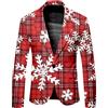 Gefomuofe Giacca natalizia da uomo, per il tempo libero, blazer, costume da festa, moderno, per albero di Natale, giacca comoda, a maniche lunghe, per lavoro, matrimonio, tempo libero, Colore: rosso,