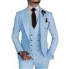 Leader of the Beauty 3 pezzi abiti da uomo slim fit abito un bottone smoking doppio petto abito da sposa abbigliamento casual, Beige, 50