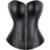 DBFBDTU, corsetti da donna in pelle gotici, bustino in stile steampunk, Nero , S
