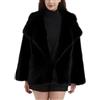 Valtorixia Cappotto da donna in finta pelliccia, a maniche lunghe, con apertura frontale, peloso, invernale, caldo, a pelo lungo, cappotto corto, Nero, XS