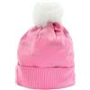 LIU.JO Berretto con pompon, logo, strass, rosa, Colore: rosa., Taglia unica