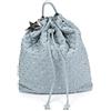 L'Atelier du sac PashBAG by Jane Rebel Zaino a Sacca donna con borchie argentate portachiavi stella removibile pashmina coordinata. Colore esterno Blue jeans, fodera interna fantasia zebrata