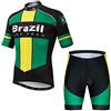 JPOJPO Uomini Ciclismo Jersey Set Country Bicicletta Top Bike Manica Corta+Pantaloncini Imbottiti 5D Estate Quick-Dry S-3XL, CF0094, M