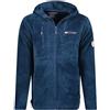 Geographical Norway Upload Men Hood - Giacca in Pile Uomo con Zip - Abbigliamento Caldo Comodo - Felpa Maniche Lunghe Resistente - Maglione Invernale Ideale Autunno Inverno (Blu Marino M)