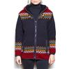 Pachamama Felpa con cappuccio da donna in lana foderata in pile lavorato a mano Fair Isle multicolore fatta a mano extra calda con cappuccio Pachamama Fair Trade, antracite, multicolore, S
