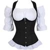 WLFFW Corsetto Donna Gotico Sottoseno Corpetto con Camicia Medievale (EU(34-36) M, Nero)