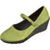 Generico Scarpe Donna Eleganti 37-42 EU con Zeppa e Fibbia Sandali Estive Comode in Scamosciata Casual Decollete Tacco Medio per Feste Cerimonia Danza Lavoro,Giallo,40