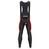 LXKSZYUFC Salopette Ciclismo Pantaloni con bretelle da ciclismo in pile termico invernale Calzamaglia da ciclismo con cerniera for mountain bike Pantaloni lunghi da bici imbottiti(Red With Padded,3XL)
