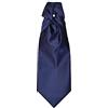 Remo Sartori - Cravattone Plastron Cravatta Sposo Cerimonia in Seta Tinta Unita Made in Italy, Uomo (Nero)
