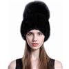 XUYUZUAU Cappelli Invernali da Donne Ragazze Vera Pelliccia di Visone Cappello Berretto in Maglia con Grande Pompon Elastico
