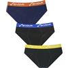 GIVOVA 6 PEZZI GIVOVA SLIP UOMO G7000 COTONE ELASTICIZZATO COLORI ASSORTITI: NAVY GRIGIO MELANGE NERO (M)