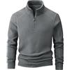 Generisch - Maglione in pile per uomo senza cappuccio, pullover in pile con fodera, maglione caldo, giacca in pile calda e comoda, pullover invernale semplice e versatile, maglione tinta unita, top