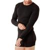 SalGiu Maglia Intima Uomo (2 Pezzi) 100% Caldo Cotone Manica Lunga Felpata Girocollo Invernale Bianca Blu Nera Grigia (IT, Testo, XXL, Regular, Regular, 2 Nere)