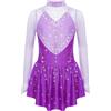Miutii Abito per Pattinaggio Artistico per Ragazze, Abito da Balletto con Paillettes, Abito da Ballerina, Abito da Pattinaggio, Strass, Lucido, Abito da Pattinaggio su Ghiaccio, Moderno, Danza da