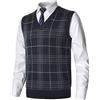 MeiLayM Uomo Gilet Senza Maniche Maglia Pullover Cashmere Misto Lana Scollo a V Classico attività Commerciale Maglieria Panciotto Casual a Righe a Quadri Gilet Smanicato Fatti a Maglia