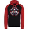 Difuzed Top Gun Licenza Ufficiale Fighter Weapons School Baseball Felpa con Cappuccio (Nero-Rosso), X-Large