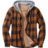Duohropke - Felpa con cappuccio da uomo, stile giacca da boscaiolo, a quadri, termica, a maniche lunghe, in cotone, per l'inverno, giacca da lavoro, a quadri, da boscaiolo, giacca da transizione, in