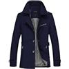 Duohropke Trench da uomo Trench da uomo Windbreaker Giacca Vintage Primavera Autunno Business Trench da uomo a doppiopetto Retro Classico Cappotto lungo da uomo, Blu, XXL
