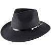 Classic Italy - Cappello Fedora Feltro Ripiegabile Idrorepellente Tesa Larga Classic Wide Fedora - Size 62 cm - Noir
