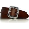 almela - Cintura da donna con fibbia argento lucido | Vera pelle | 40 mm - 4 cm di larghezza | Cinghia cuoio | Cinturino | Women's belt (Cognac, 115)