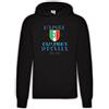 Settantallora - Felpa Cappuccio Uomo Nero Maglia con Grafica celebrativa del Terzo Scudetto del Napoli 1936 - Campioni d'Italia 2022-2023 - la Maglia dei Veri Tifosi biancoazzurri Taglia L