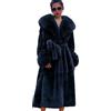 Kuteng Cappotti Invernali da Donna con Collo in Pelliccia, Cappotto in Pelliccia Sintetica da Donna Cappotto Lungo Capispalla Caldo, Capispalla Larghi e Casual da Donna,Blu,S