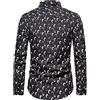Generic Camicia da uomo con stampa funky camicia floreale casual da uomo manica lunga paisley Funky camicia stampata button down partito casual fantasia floreale camicie, Nero , L