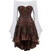 Hengzhifeng Corsetto Steampunk Bustino Corpetto Costumi Carnevale Donna Pirata (EUR 28-30,Marrone)