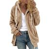 Generico Pail Donna Felpa Lunga Donna Giacca Montagna Maglione con Cappuccio Tinta Unita da Taglie Forti in Caldo Pile di Lana con Cerniera. Felpa Pile Zip Grey XXXL