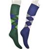 CALZE PRESTIGE (2PAIA) Calze donna gambaletto in pregiatissimo filato lana-cashmere tinta unita + rigate - 100% Made in (Brescia) Italy (A2)