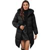 Generic Cappotto invernale da donna caldo piumino lungo leggero antivento trapuntato piumini giacche da donna outdoor escursionismo parka capispalla con cappuccio giacche invernali leggere S-3XL, Nero , XL