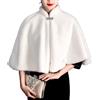 MAYILNSIN Mantello da sposa da donna, cappotto invernale in pelliccia sintetica, poncho, sciarpa, cardigan bianco per matrimonio, sposa, damigelle d'onore, bianco, taglia unica