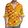 TZTTZT Camicia a maniche lunghe con bottoni, da uomo, con api sull'alveare a nido d'ape casual con scollo a V e bottoni con tasca, nero, XL