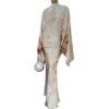 ORANDESIGNE Donna Vestito Lungo Abito da Cerimonia Elegante Camicia Blusa Manica Lunga + Gonna Lunga Aderente Completo Sera 2 Pezzi Festa Cocktail Set Outfit B 05 M