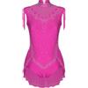 Oyolan Body da ginnastica da bambina senza maniche Leotard Danza Body Franges Strass Vestito Pattinaggio Artistico Costume Spettacolo, Bordeaux, 13-14 Anni