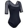 KRIECK Top da Danza Abbigliamento Body da danza classica for adulti for donne, in rete, in cotone e spandex, for ragazze, neri, body da ginnastica con maniche a 3/4, body da danza classica(Dark blue,M)