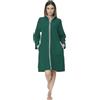Notti Magiche NADIA - Vestaglia da donna invernale in pile operato, lunga con zip e tasche - MADE IN ITALY (IT, Testo, XXL, Regular, Regular, Verde)
