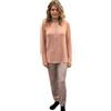 LORMAR Pigiama donna in viscosa elasticizzata pantalone maculato art. mad652590-48, Rosa antico