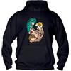 Vestin M-Italy Felpa con Cappuccio Uomo & BAMBIN - lamù e Tigre - Super vestibilità Top qualità (S, Nero)