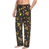Novastar Pantaloni pigiama da uomo con tasche - Prosciutto pepe pizza morbido da uomo, Nero , L